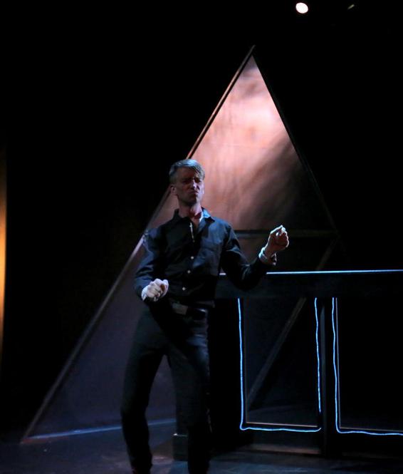 Martin Broome in Anaconda at Bondi Pavillion. Lighting Design by Toby K.