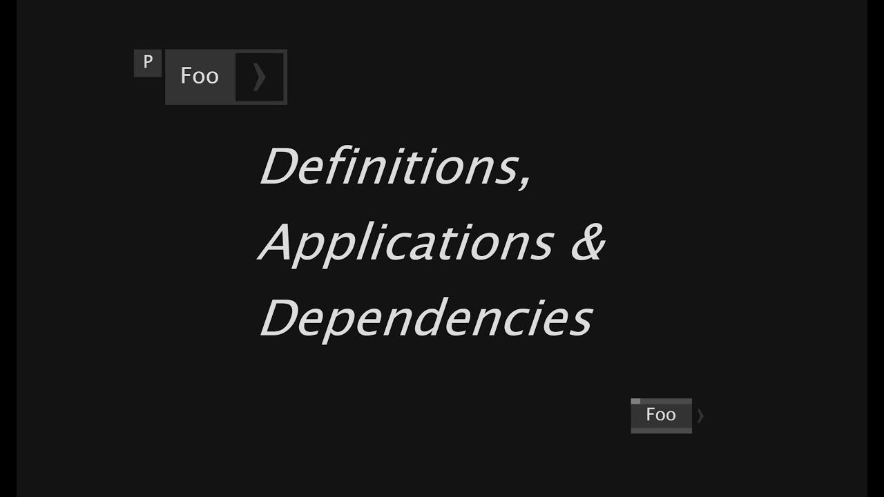 Text "Definitions, Applications and Dependencies"